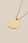 Engravable Round Gold Pendant Necklace
