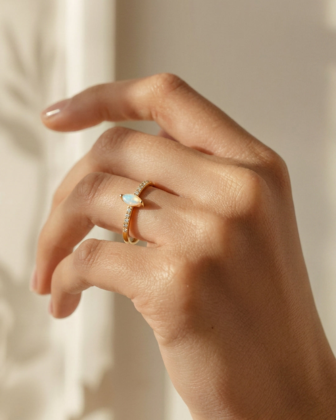 Alexandria Eye Shaped Opal Ring