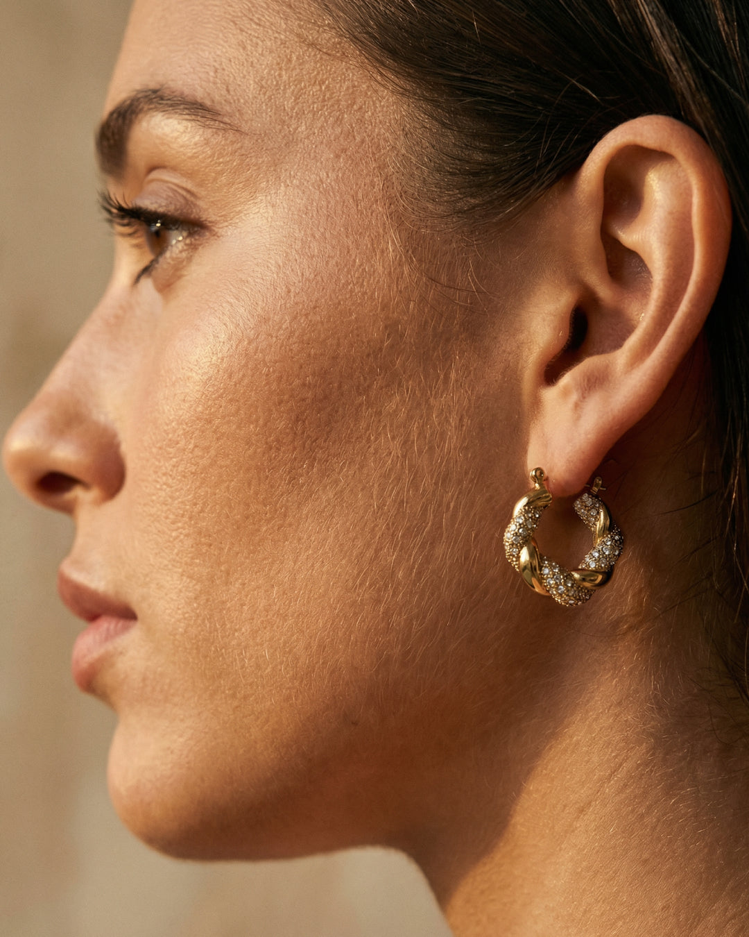 Twisted Chunky Huggie Earrings
