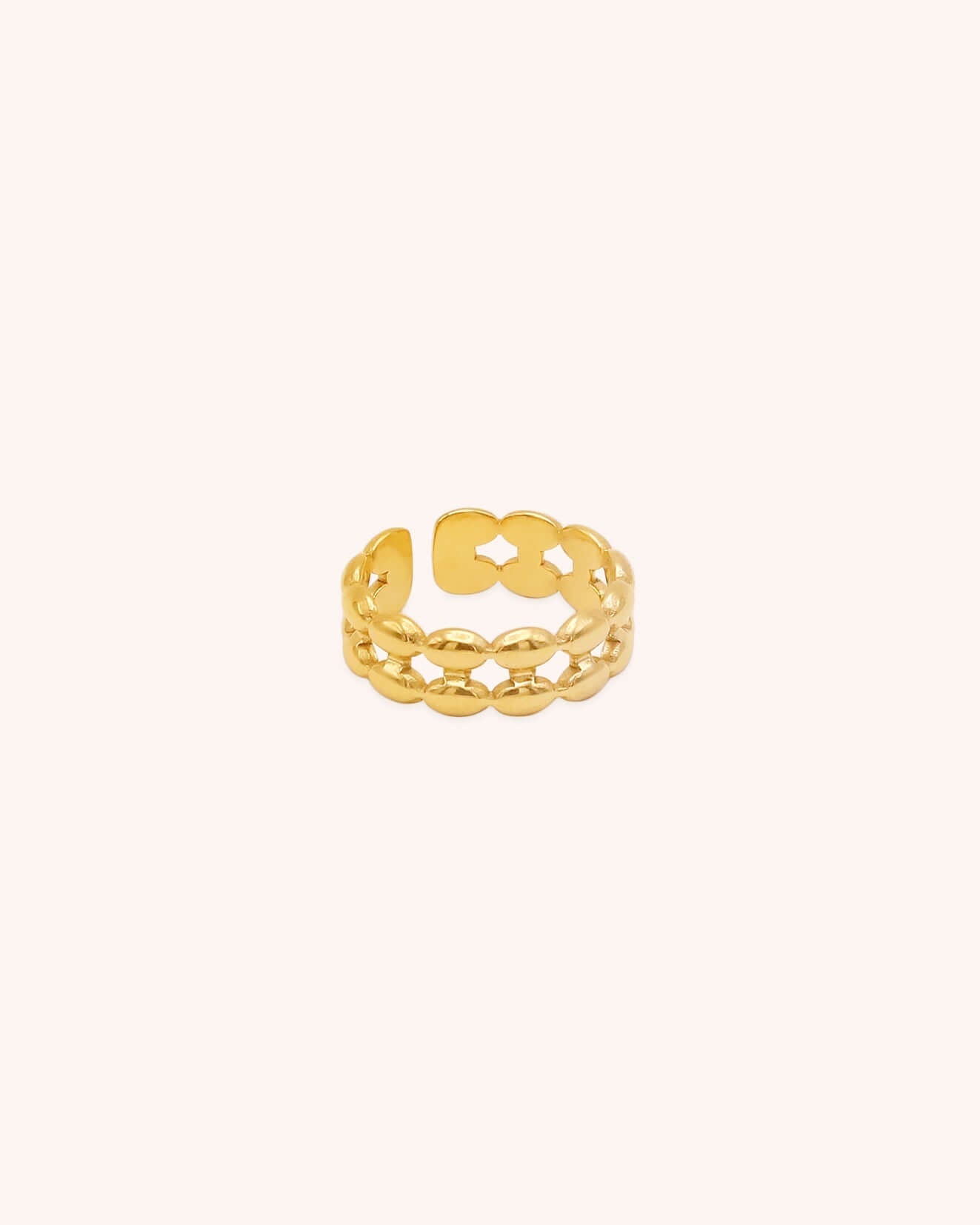Adjustable Double Row Chain Ring | Stainless Steel - Oia Boutique