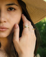 Adjustable White Enamel Ring - Oia Boutique