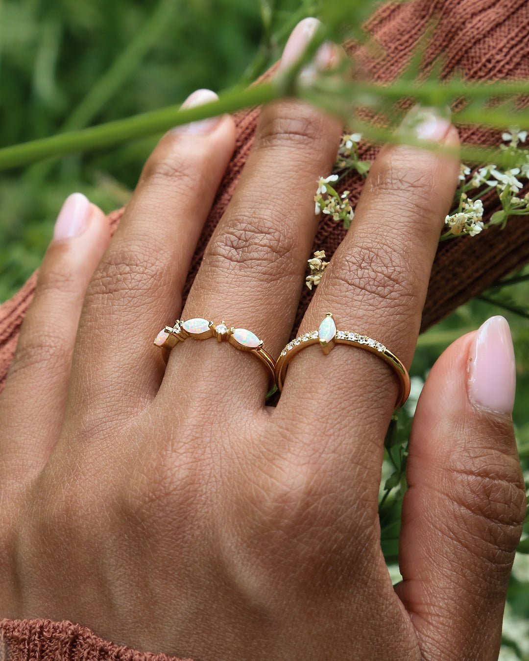 Alexandria Eye Shaped Opal Ring - Oia Boutique