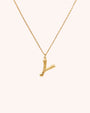 Bamboo Initial Necklace - Letter Y - Oia Boutique Sustainable Gold Jewellery - Recycled18k Gold Plated