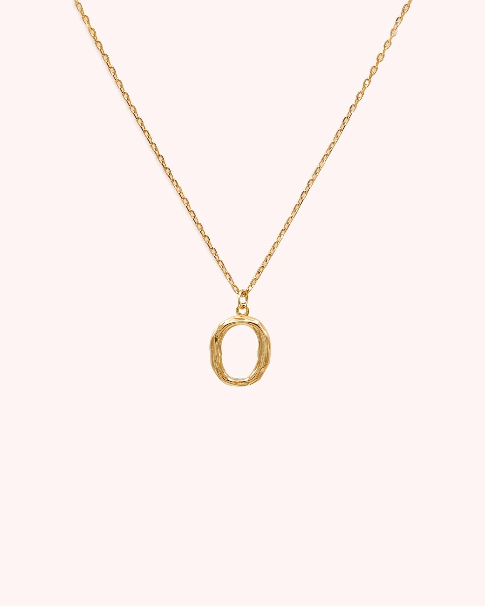 Bamboo Initial Necklace - Letter O - Oia Boutique Sustainable Gold Jewellery - Recycled18k Gold Plated