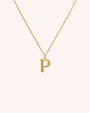 Bamboo Initial Necklace - Letter P - Oia Boutique Sustainable Gold Jewellery - Recycled18k Gold Plated