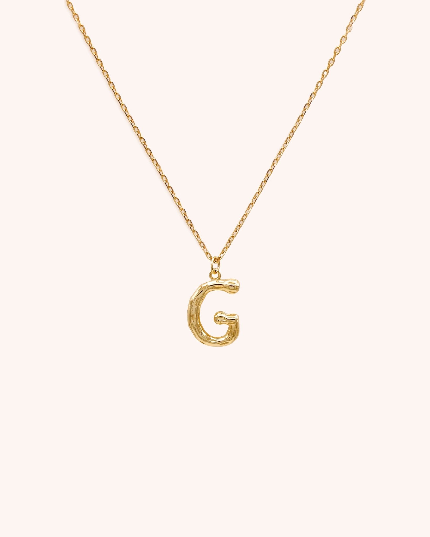 Bamboo Initial Necklace - Letter G - Oia Boutique Sustainable Gold Jewellery - Recycled18k Gold Plated