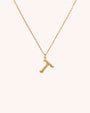 Bamboo Initial Necklace - Letter T - Oia Boutique Sustainable Gold Jewellery - Recycled18k Gold Plated