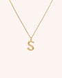 Bamboo Initial Necklace - Letter S - Oia Boutique Sustainable Gold Jewellery - Recycled18k Gold Plated