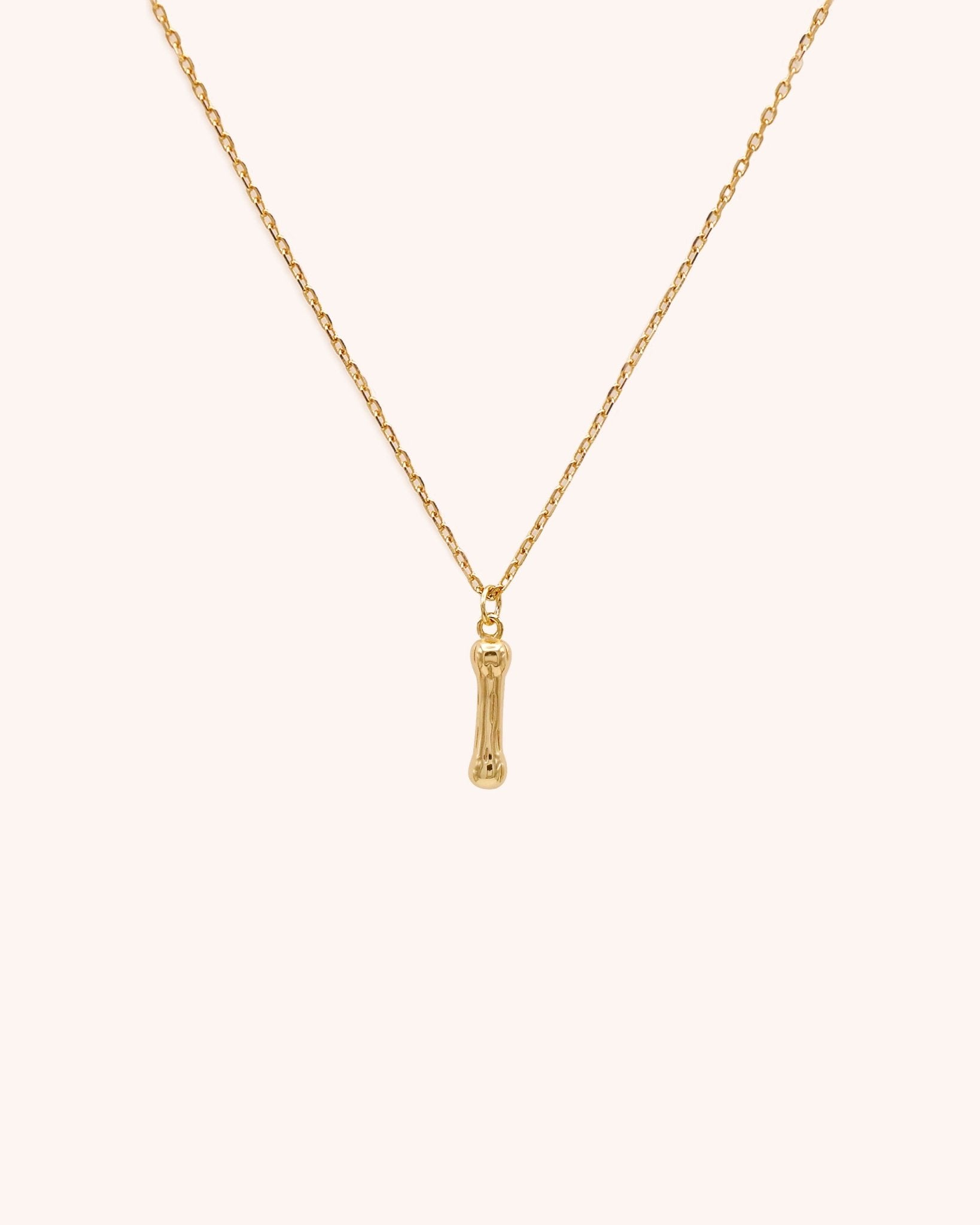 Bamboo Initial Necklace - Letter I - Oia Boutique Sustainable Gold Jewellery - Recycled18k Gold Plated