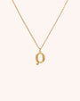 Bamboo Initial Necklace - Letter Q - Oia Boutique Sustainable Gold Jewellery - Recycled18k Gold Plated
