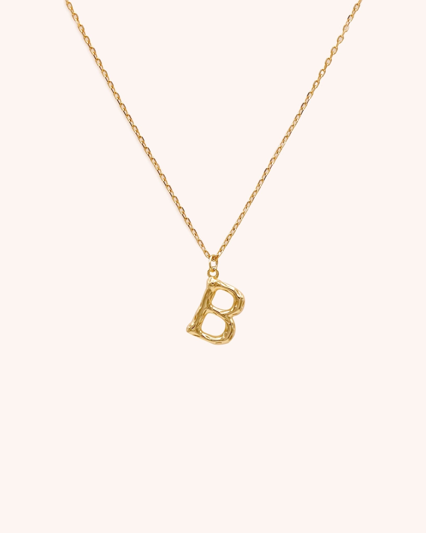 Bamboo Initial Necklace - Letter B - Oia Boutique Sustainable Gold Jewellery - Recycled18k Gold Plated