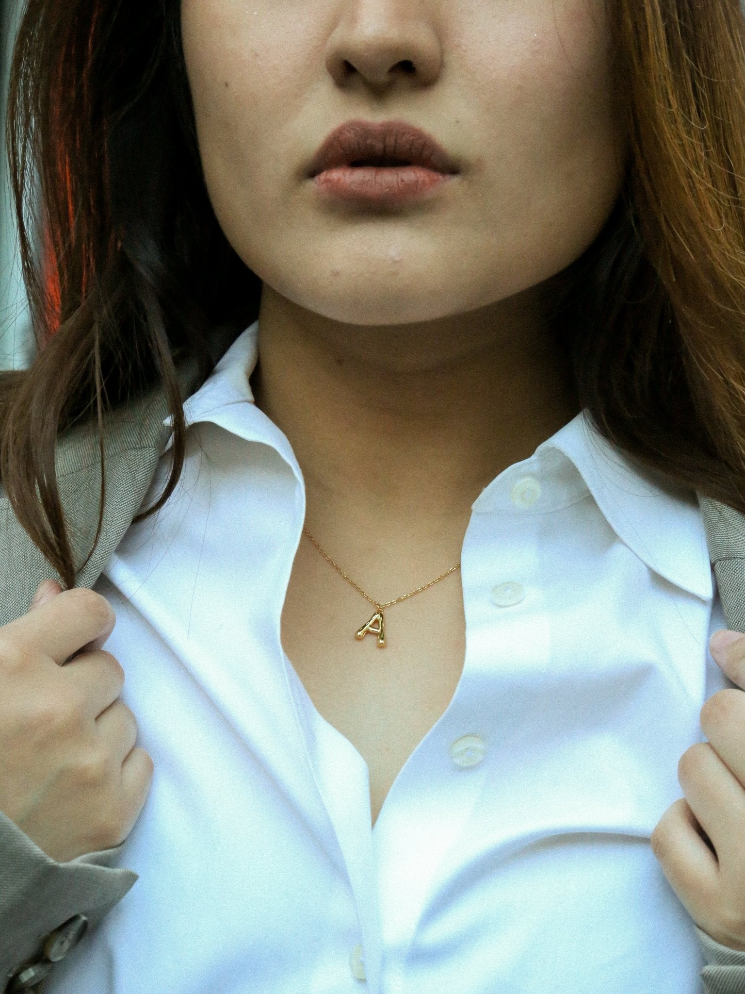 Bamboo Initial Necklace - Oia Boutique