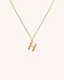 Bamboo Initial Necklace - Letter H - Oia Boutique Sustainable Gold Jewellery - Recycled18k Gold Plated