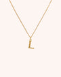 Bamboo Initial Necklace - Letter L - Oia Boutique Sustainable Gold Jewellery - Recycled18k Gold Plated