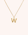 Bamboo Initial Necklace - Letter W - Oia Boutique Sustainable Gold Jewellery - Recycled18k Gold Plated