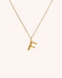 Bamboo Initial Necklace - Letter F - Oia Boutique Sustainable Gold Jewellery - Recycled18k Gold Plated