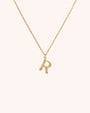 Bamboo Initial Necklace - Letter R - Oia Boutique Sustainable Gold Jewellery - Recycled18k Gold Plated