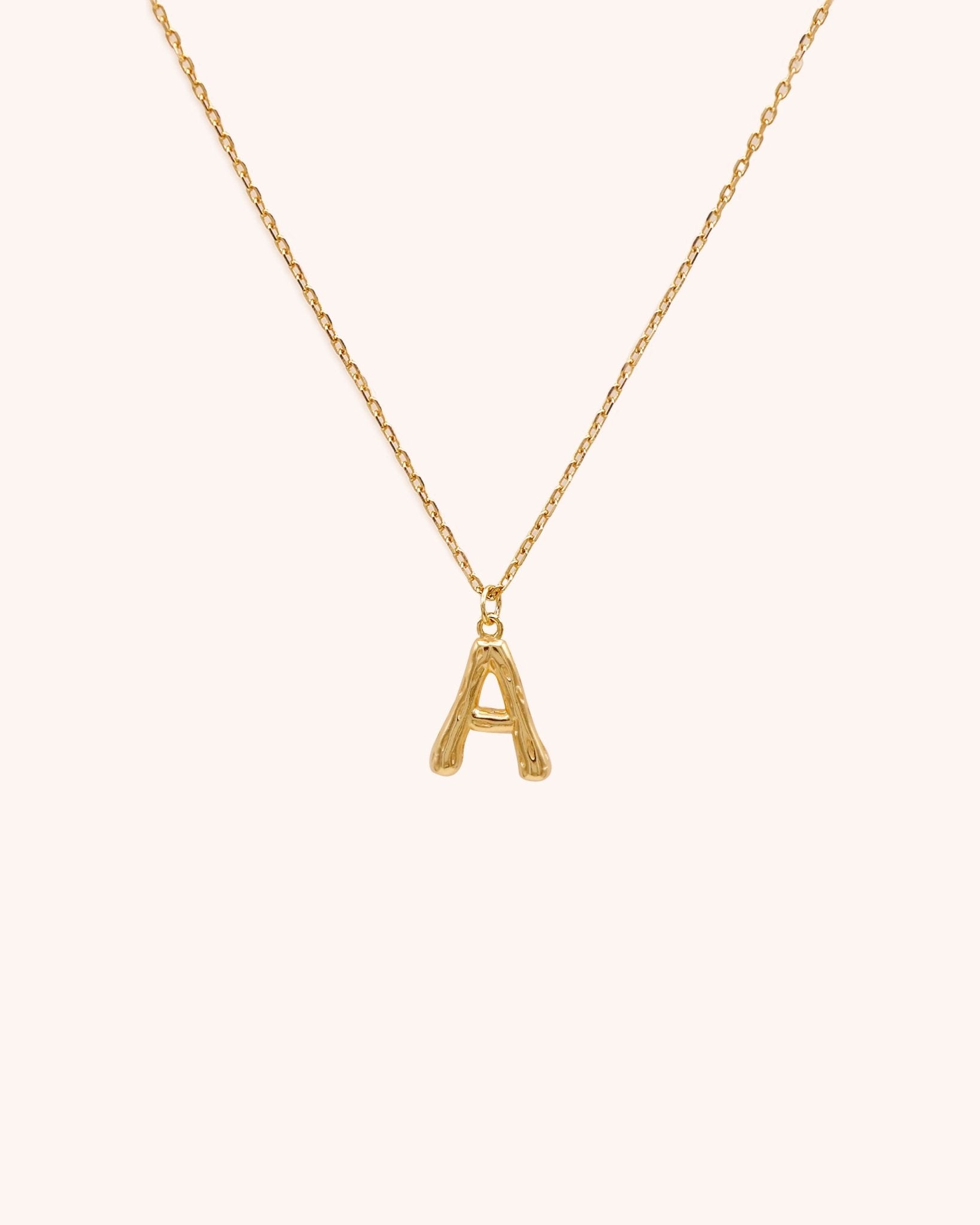 Bamboo Initial Necklace - Letter A - Oia Boutique Sustainable Gold Jewellery - Recycled18k Gold Plated
