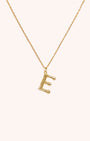 Bamboo Initial Necklace - Letter E - Oia Boutique Sustainable Gold Jewellery - Recycled18k Gold Plated