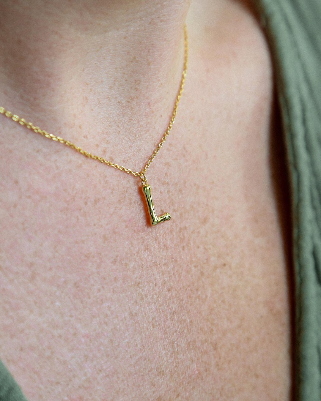 Bamboo Initial Necklace - Oia Boutique