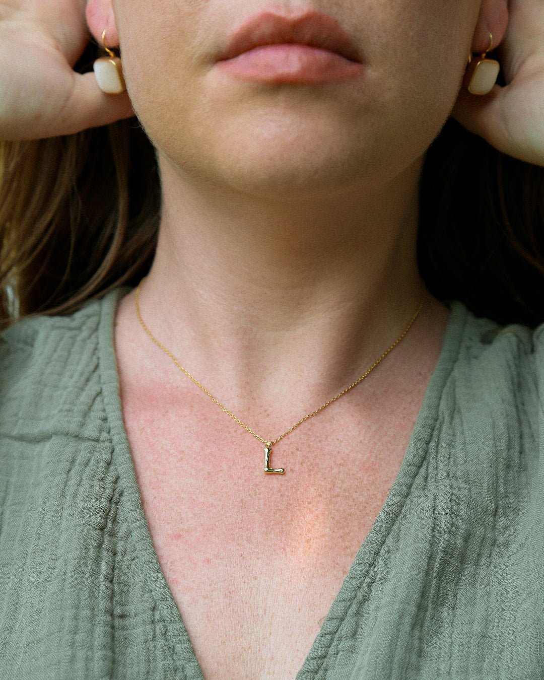 Bamboo Initial Necklace - Oia Boutique