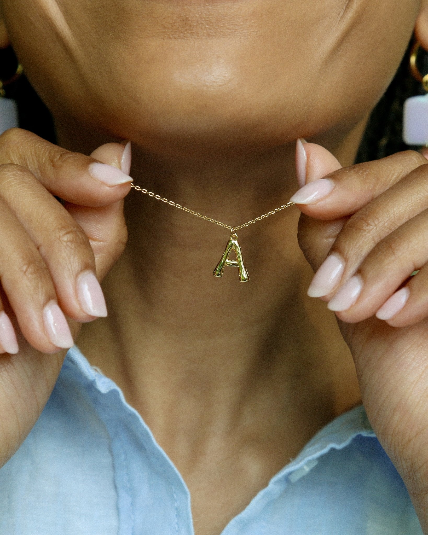 Bamboo Initial Necklace - Oia Boutique