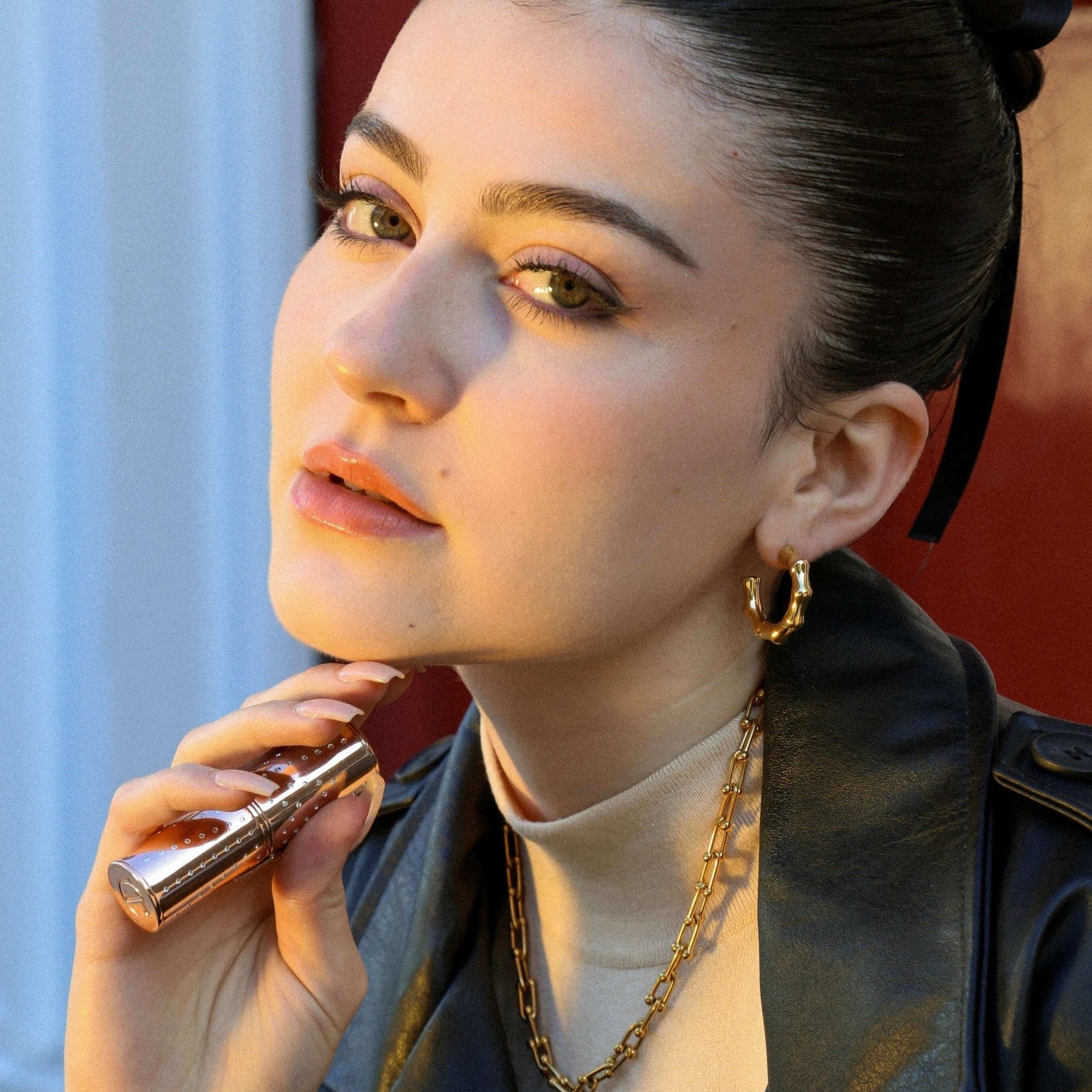 Bamboo Shaped Hoop Earring - Oia Boutique Sustainable Gold Jewellery - Recycled18k Gold Plated