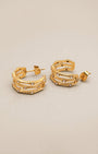 Bamboo Shaped Zircon Earrings - Oia Boutique