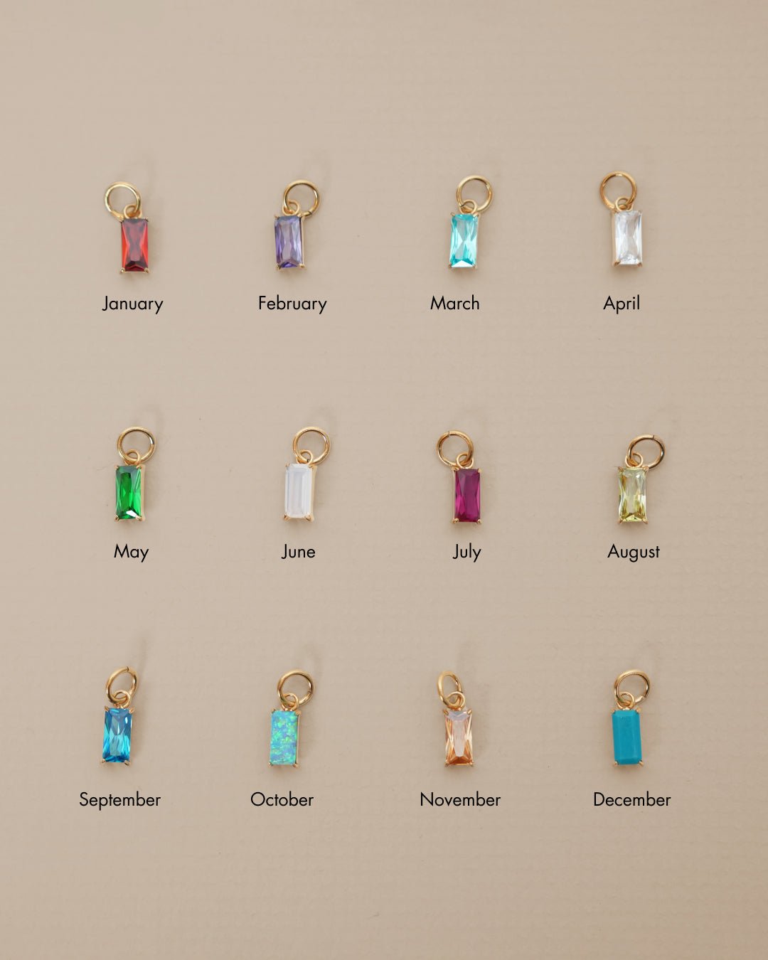 Birthstone Charm - Oia Boutique