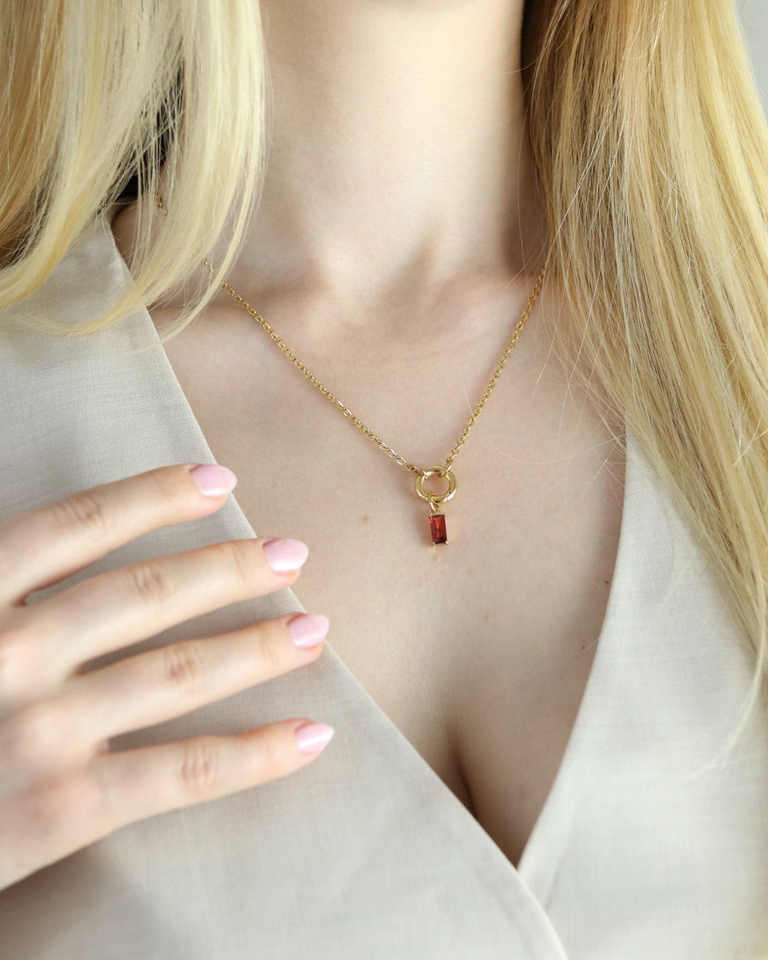 Cable Chain Charm Necklace - Oia Boutique