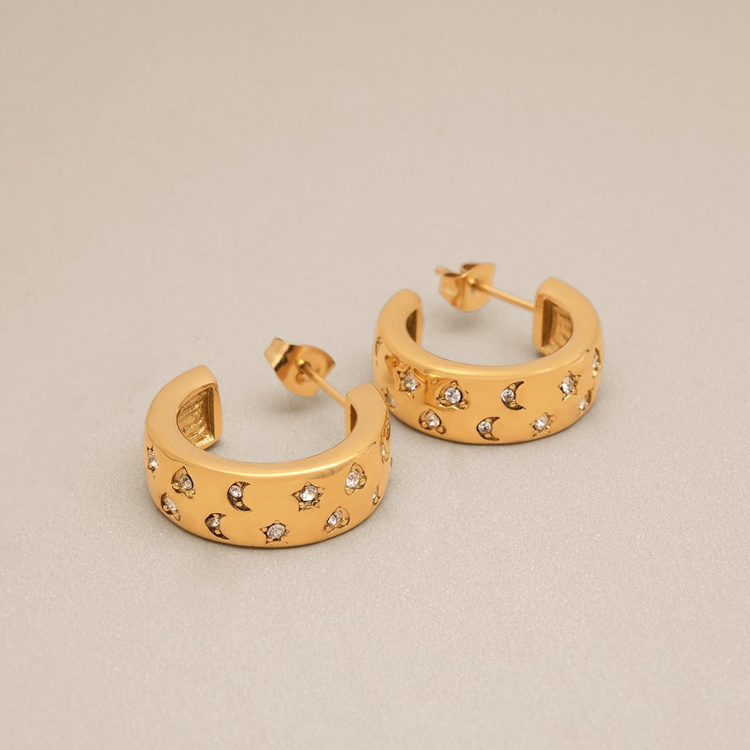 Celestial Hoop Earrings - Oia Boutique