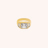 Chunky Trilogy Zircon Ring - Oia Boutique Sustainable Gold Jewellery - Recycled18k Gold Plated