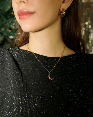 Crescent Pendant Necklace | Stainless Steel - Oia Boutique