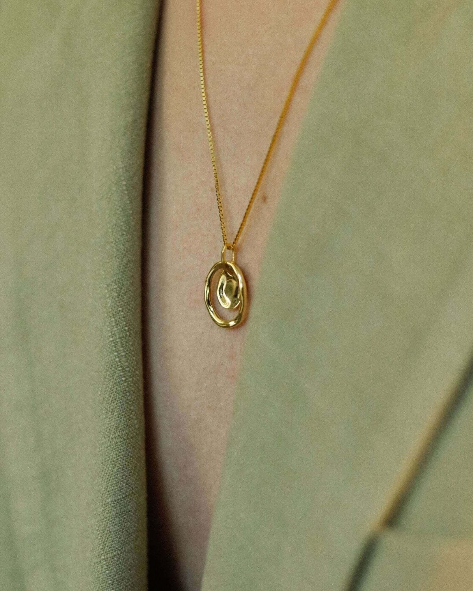 Double Circle Necklace - Oia Boutique Sustainable Gold Jewellery - Recycled18k Gold Plated