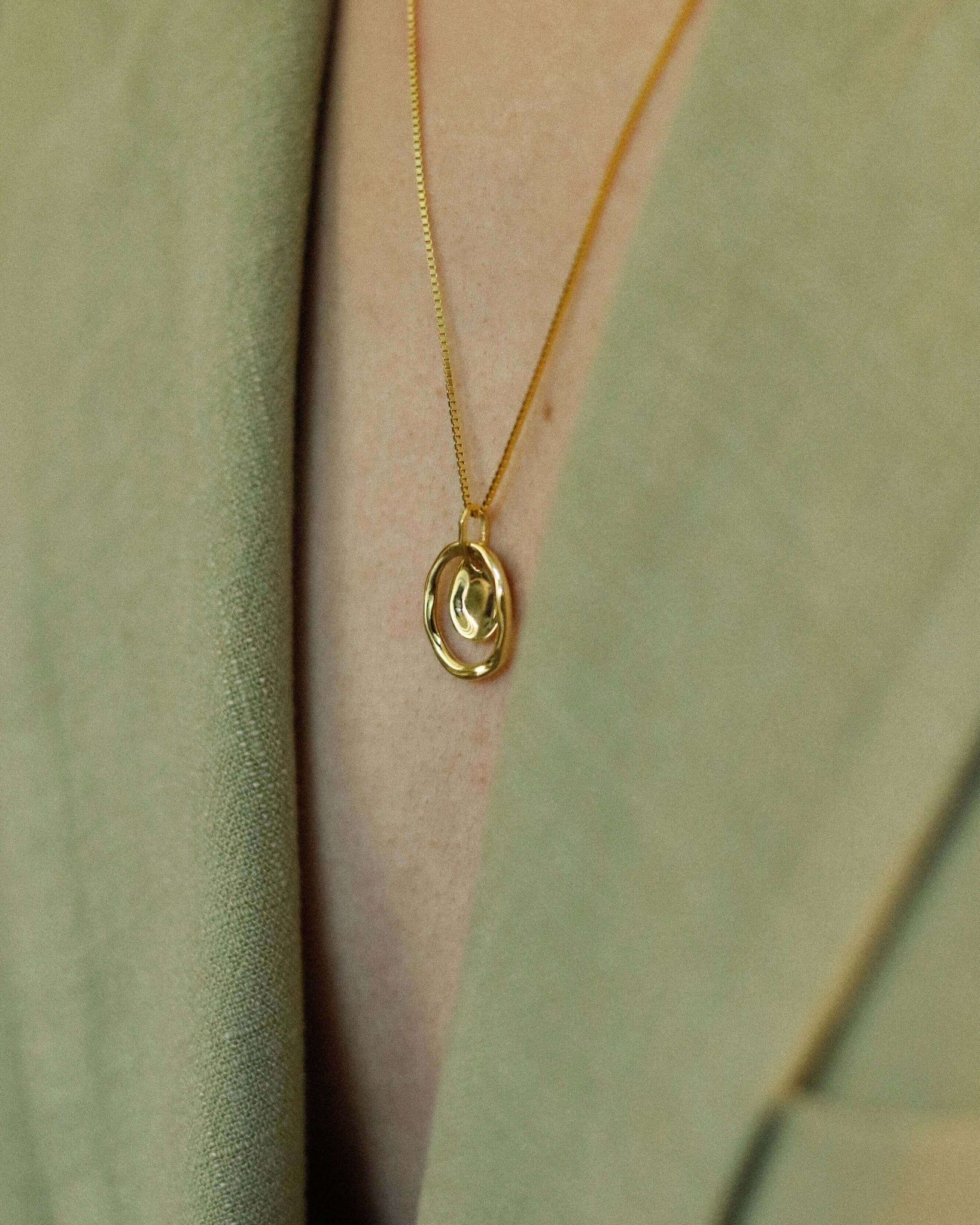 Double Circle Necklace | 925 Sterling Silver - Oia Boutique