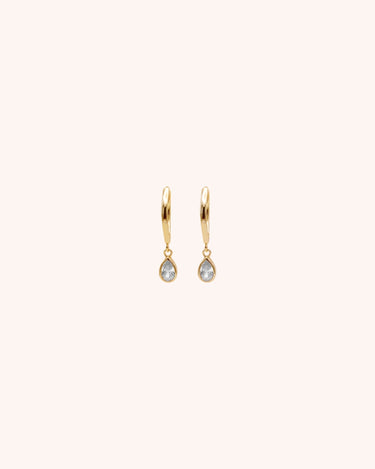 Drop Diamond Earrings - Oia Boutique Sustainable Gold Jewellery - Recycled18k Gold Plated