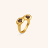 Dual Black Onyx Ring - Oia Boutique Sustainable Gold Jewellery - Recycled18k Gold Plated