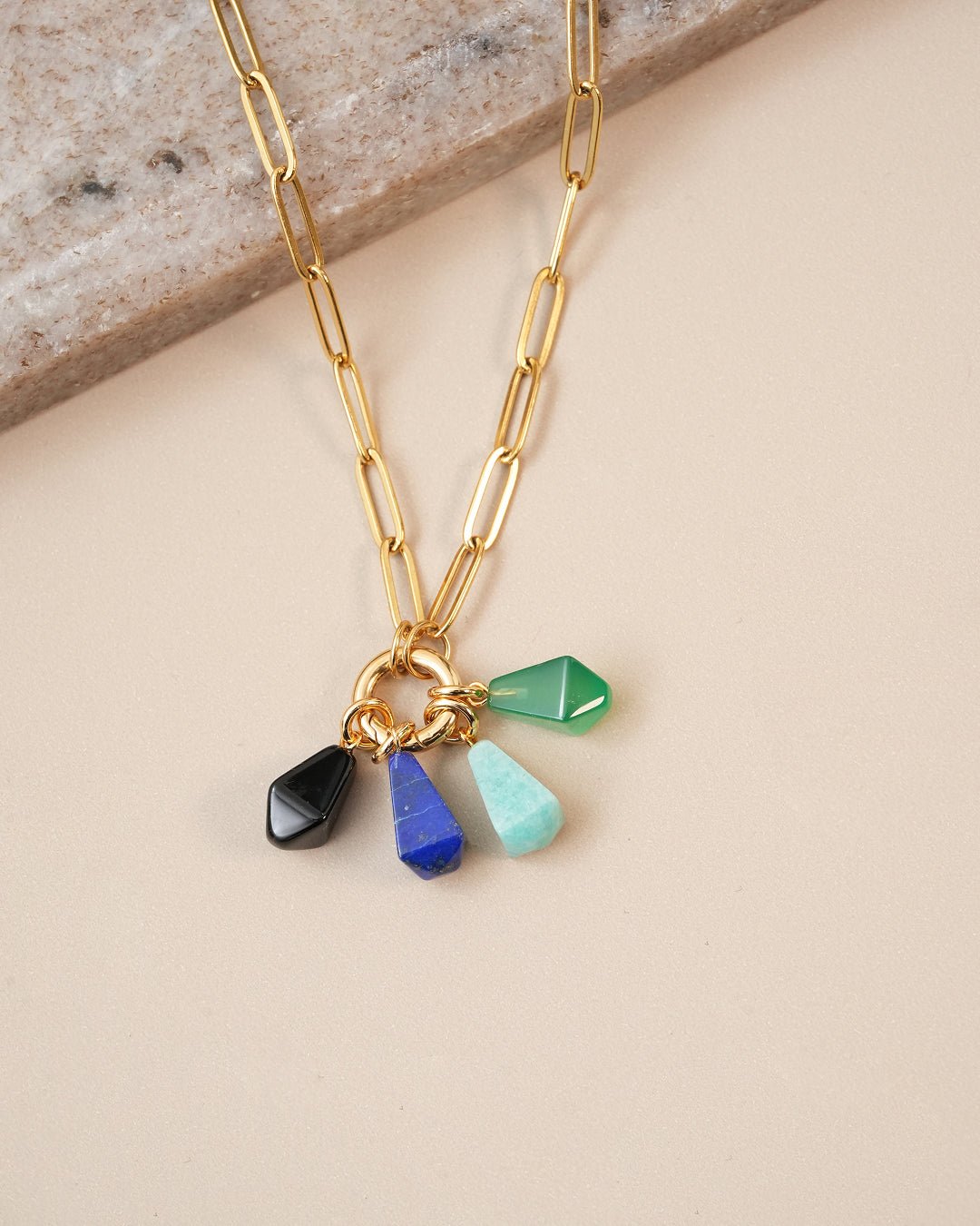 Elemental Natural Stone Pendant - Oia Boutique