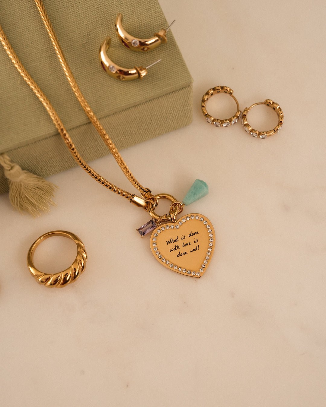 Engravable Heart Necklace - Oia Boutique