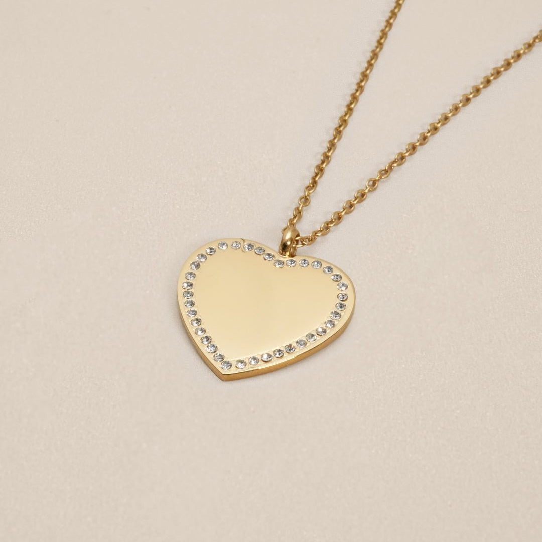 Engravable Heart Necklace - Oia Boutique