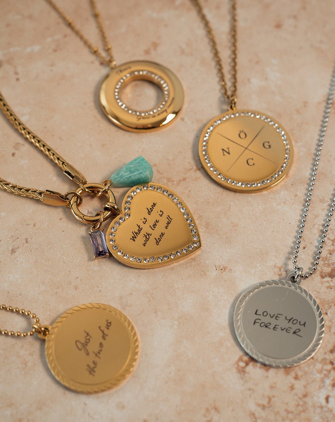 Engravable Heart Necklace - Oia Boutique