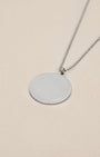 Engravable Round Silver Pendant Necklace - Oia Boutique