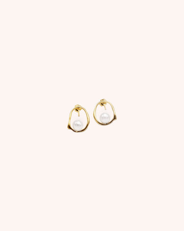 Freshwater Pearl Drop Earring - Oia Boutique Sustainable Gold Jewellery - Recycled18k Gold Plated