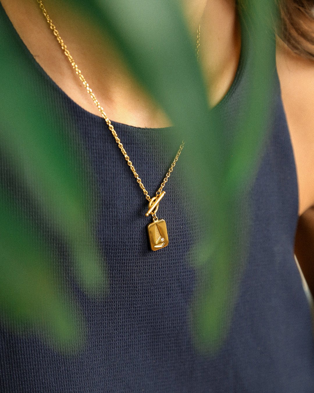 Geometric Zircon Necklace - Oia Boutique