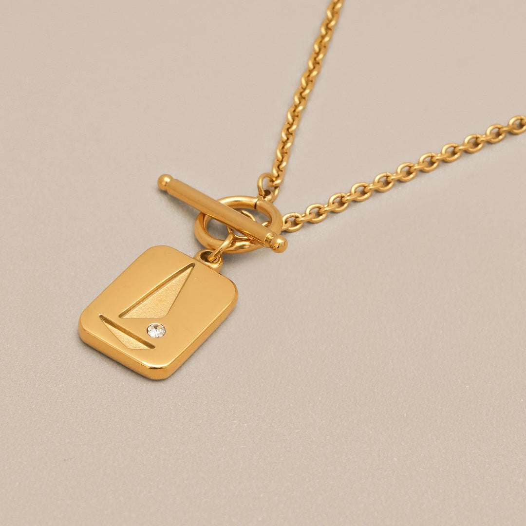 Geometric Zircon Necklace - Oia Boutique