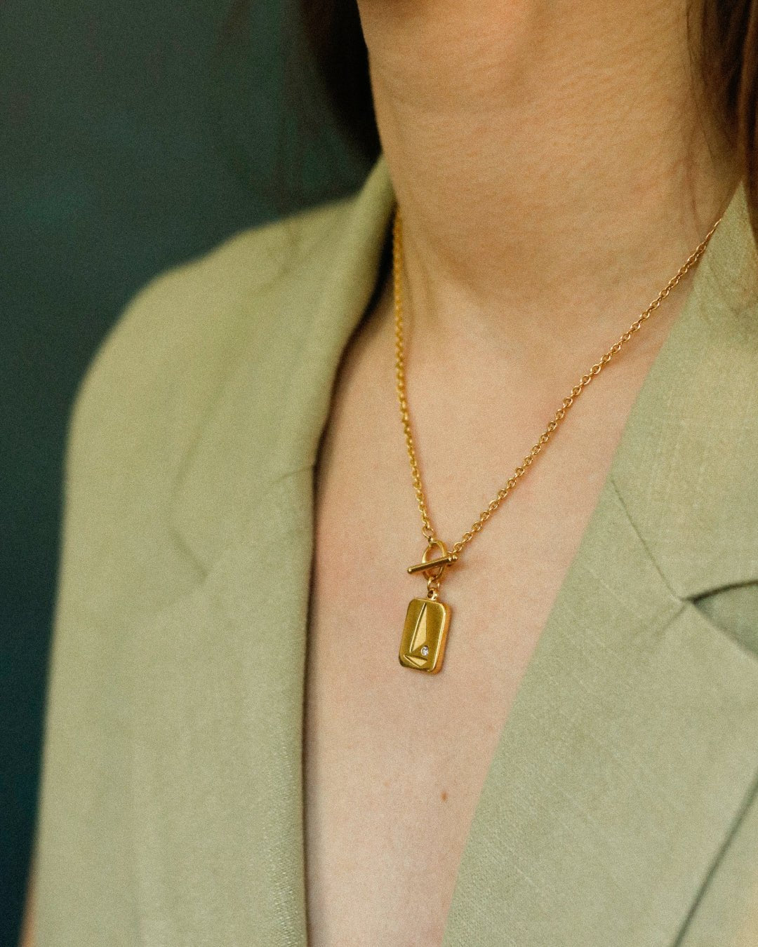 Geometric Zircon Necklace - Oia Boutique