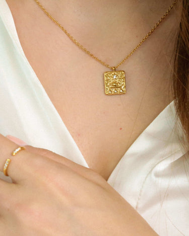 Geometric Zircon Sun Necklace - Oia Boutique Sustainable Gold Jewellery - Recycled18k Gold Plated