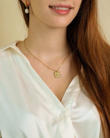 Geometric Zircon Sun Necklace - Oia Boutique Sustainable Gold Jewellery - Recycled18k Gold Plated