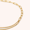 Grain Box & Paper Clip Chain Necklace - Oia Boutique Sustainable Gold Jewellery - Recycled18k Gold Plated