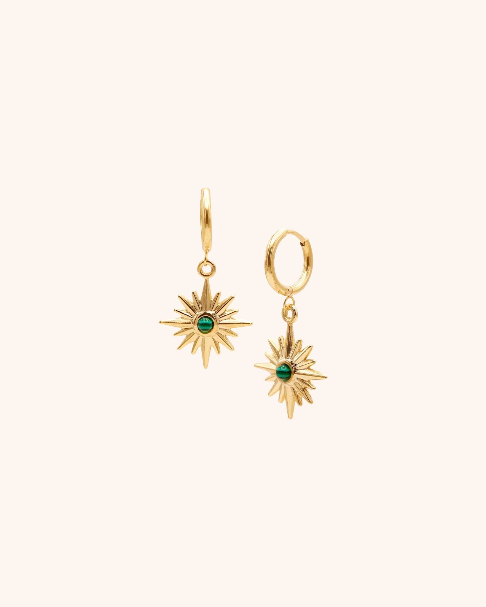 Green North Star Drop Earring | Stainless Steel - Oia Boutique